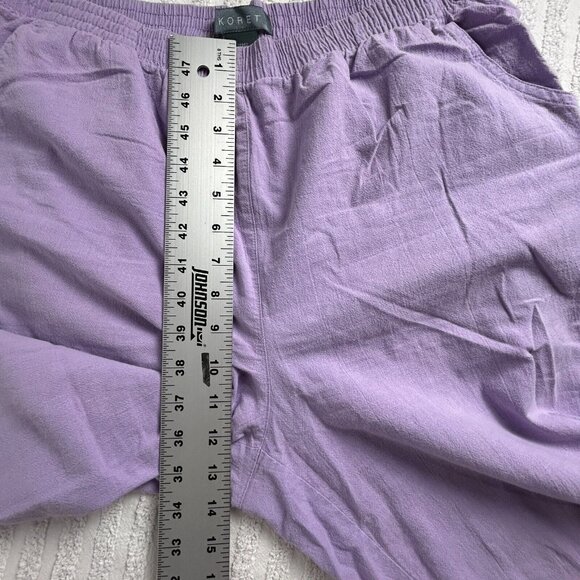 Vintage Koret Hand Printed Button Down Blouse and Pants Set Size Large Purple - Picture 15 of 16